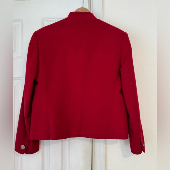 Red Wool Blazer with Silver Detailed buttons - Picture 2 of 14